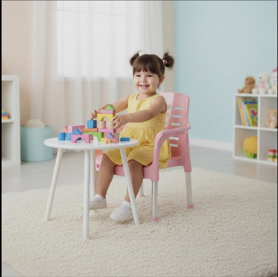 صندلی کودک پایه فلزی دسته دار